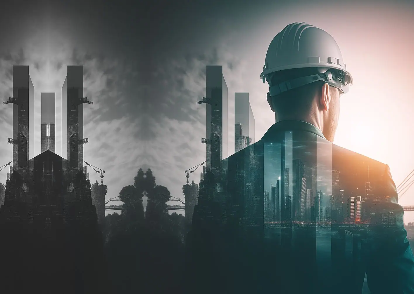مهندس يتابع تنفيذ المشروع في الموقع